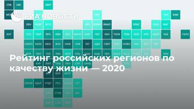 Рейтинг российских регионов по качеству жизни — 2020 - ria.ru - Москва - Россия - Санкт-Петербург - Московская обл. - Еврейская обл. - респ.Тыва - Забайкальский край - респ. Карачаево-Черкесия