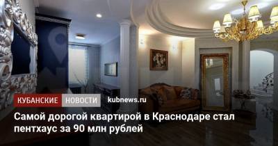 Самой дорогой квартирой в Краснодаре стал пентхаус за 90 млн рублей - kubnews.ru - Краснодар
