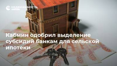 Кабмин одобрил выделение субсидий банкам для сельской ипотеки - realty.ria.ru - Москва - Россия