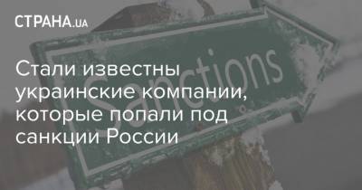 Стали известны украинские компании, которые попали под санкции России - strana.ua - Одесса - Панама - Полтава