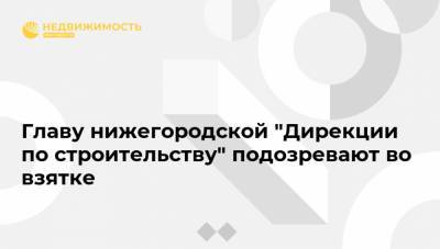 Главу нижегородской "Дирекции по строительству" подозревают во взятке - realty.ria.ru - Нижегородская обл. - Нижний Новгород - Нижний Новгород - Строительство