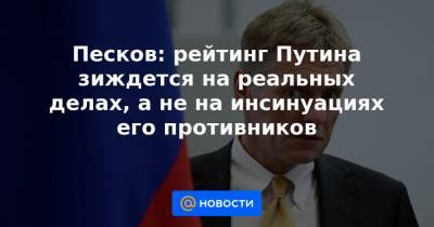 Песков: рейтинг Путина зиждется на реальных делах, а не на инсинуациях его противников - news.mail.ru - Геленджик