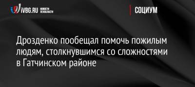 Александр Дрозденко - Дрозденко пообещал помочь пожилым людям, столкнувшимся со сложностями в Гатчинском районе - ivbg.ru - Ленинградская обл. - район Гатчинский