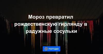Мороз превратил рождественскую гирлянду в радужные сосульки - news.mail.ru - шт.Нью-Джерси