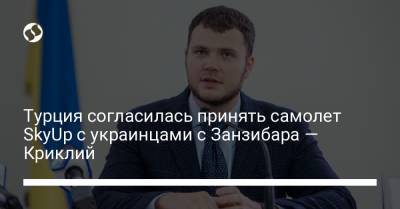 Владислав Криклий - Турция согласилась принять самолет SkyUp с украинцами с Занзибара — Криклий - liga.net - Украина - Киев - Турция - Танзания