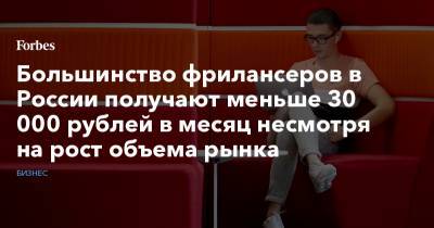 Большинство фрилансеров в России получают меньше 30 000 рублей в месяц несмотря на рост объема рынка - forbes.ru