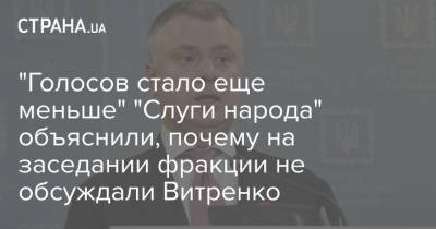 Юрий Витренко - Евгения Кравчук - "Голосов стало еще меньше" "Слуги народа" объяснили, почему на заседании фракции не обсуждали Витренко - strana.ua