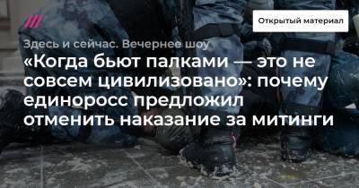 Андрей Исаев - «Когда бьют палками — это не совсем цивилизовано»: почему единоросс предложил отменить наказание за митинги - tvrain.ru