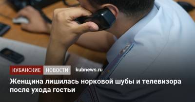 Женщина лишилась норковой шубы и телевизора после ухода гостьи - kubnews.ru - Краснодар