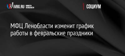 МФЦ Ленобласти изменит график работы в февральские праздники - ivbg.ru - Ленинградская обл.