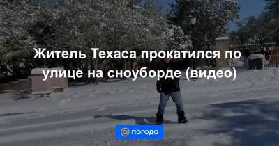 Житель Техаса прокатился по улице на сноуборде (видео) - news.mail.ru - США - Техас