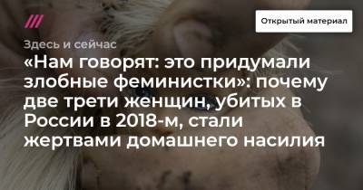 Алена Попова - «Нам говорят: это придумали злобные феминистки»: почему две трети женщин, убитых в России в 2018-м, стали жертвами домашнего насилия - tvrain.ru