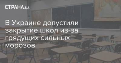 В Украине допустили закрытие школ из-за грядущих сильных морозов - strana.ua - Киев