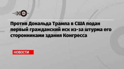 Дональд Трамп - Против Дональда Трампа в США подан первый гражданский иск из-за штурма его сторонниками здания Конгресса - echo.msk.ru - США