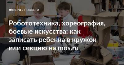 Робототехника, хореография, боевые искусства: как записать ребенка в кружок или секцию на mos.ru - mos.ru - Москва