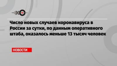 Число новых случаев коронавируса в России за сутки, по данным оперативного штаба, оказалось меньше 13 тысяч человек - echo.msk.ru - Москва - Санкт-Петербург - Московская обл. - Челябинская обл. - Нижегородская обл. - Воронежская обл. - Ростовская обл. - Пермский край - Самарская обл.