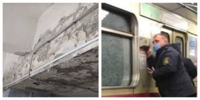 "Уже не просто капает, а льется": станцию харьковского метро заливает водой, видео ЧП - kharkov.politeka.net - Харьковская обл. - Харьков