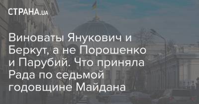 Владимир Зеленский - Виноваты Янукович и Беркут, а не Порошенко и Парубий. Что приняла Рада по седьмой годовщине Майдана - strana.ua