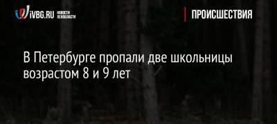 В Петербурге пропали две школьницы возрастом 8 и 9 лет - ivbg.ru - Санкт-Петербург - Петербург