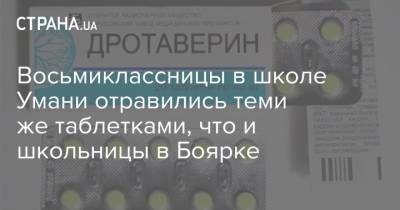 Восьмиклассницы в школе Умани отравились теми же таблетками, что и школьницы в Боярке - strana.ua - Умань