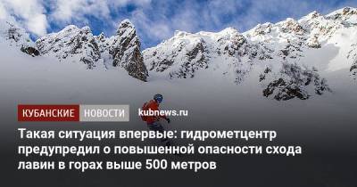 Роман Вильфанд - Такая ситуация впервые: гидрометцентр предупредил о повышенной опасности схода лавин в горах выше 500 метров - kubnews.ru - Сочи - Краснодарский край
