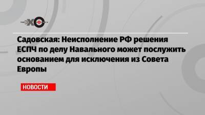 Алексей Навальный - Садовская: Неисполнение РФ решения ЕСПЧ по делу Навального может послужить основанием для исключения из Совета Европы - echo.msk.ru - Москва