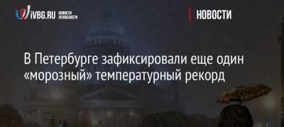 Александр Колесов - Мороз - В Петербурге зафиксировали еще один «морозный» температурный рекорд - ivbg.ru - Ленинградская обл. - Санкт-Петербург
