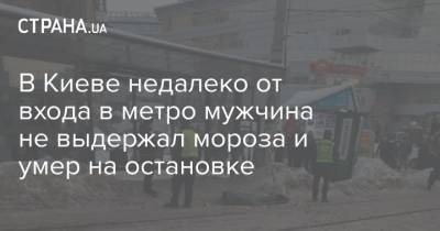 В Киеве недалеко от входа в метро мужчина не выдержал мороза и умер на остановке - strana.ua - Киев - Херсонская обл.