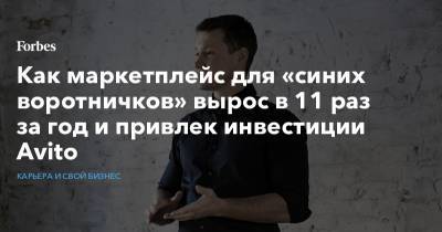 Как маркетплейс для «синих воротничков» вырос в 11 раз за год и привлек инвестиции Avito - forbes.ru - Москва