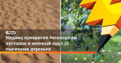 Индиец превратил бесплодную пустыню в зеленый сад с 10 тысячами деревьев - ridus.ru