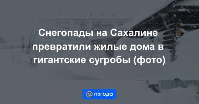 Екатерина Гура - Снегопады на Сахалине превратили жилые дома в гигантские сугробы (фото) - news.mail.ru