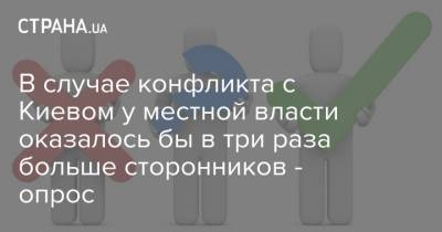 Владимир Зеленский - В случае конфликта с Киевом у местной власти оказалось бы в три раза больше сторонников - опрос - strana.ua - Киев