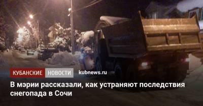 Алексей Копайгородский - В мэрии рассказали, как устраняют последствия снегопада в Сочи - kubnews.ru - Сочи