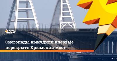 Николай Лукашенко - Снегопады вынудили впервые перекрыть Крымский мост - ridus.ru - Крым - Симферополь