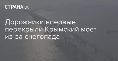 Владимир Путин - Дорожники впервые перекрыли Крымский мост из-за снегопада - strana.ua - Киев - Крым