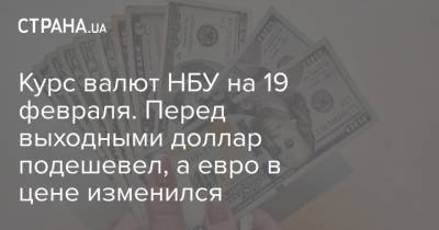 Курс валют НБУ на 19 февраля. Перед выходными доллар подешевел, а евро в цене изменился - strana.ua