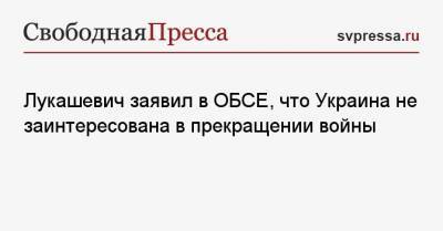 Владимир Зеленский - Александр Лукашевич - Лукашевич заявил в ОБСЕ, что Украина не заинтересована в прекращении войны - svpressa.ru - Киев