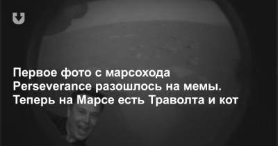 Первое фото с марсохода Perseverance разошлось на мемы. Теперь на Марсе есть Траволта и кот - news.tut.by - Twitter