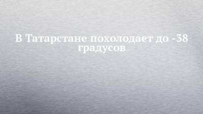 В Татарстане похолодает до -38 градусов - chelny-izvest.ru - респ. Татарстан