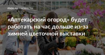 «Аптекарский огород» будет работать на час дольше из-за зимней цветочной выставки - mos.ru - Голландия