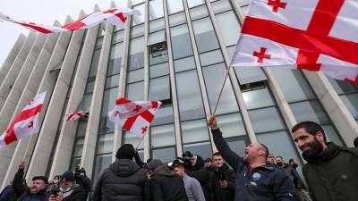 Полиция Грузии задержала поставивших палатки у парламента протестующих - iz.ru - Грузия - Тбилиси