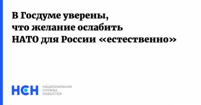 Дмитрий Новиков - В Госдуме уверены, что желание ослабить НАТО для России «естественно» - nsn.fm - США
