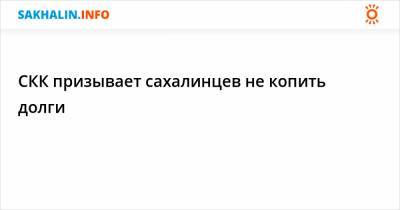 СКК призывает сахалинцев не копить долги - sakhalin.info