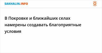 В Покровке и ближайших селах намерены создавать благоприятные условия - sakhalin.info - район Долинский