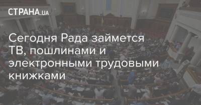 Сегодня Рада займется ТВ, пошлинами и электронными трудовыми книжками - strana.ua - Никарагуа