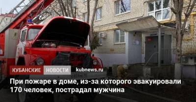При пожаре в доме, из-за которого эвакуировали 170 человек, пострадал мужчина - kubnews.ru