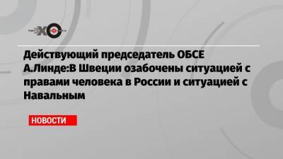 Алексей Навальный - Сергей Лавров - Действующий председатель ОБСЕ А.Линде:В Швеции озабочены ситуацией с правами человека в России и ситуацией с Навальным - echo.msk.ru - Москва - Швеция