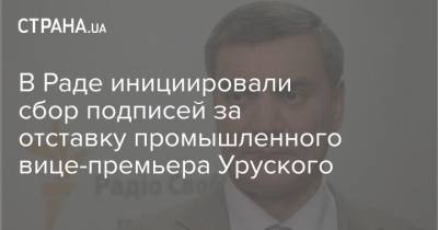 Дмитрий Наталуха - В Раде инициировали сбор подписей за отставку промышленного вице-премьера Уруского - strana.ua