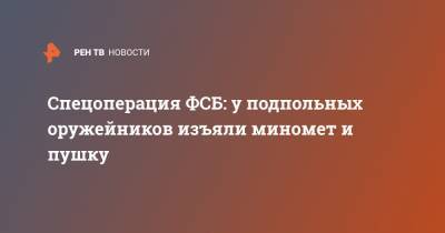 Спецоперация ФСБ: у подпольных оружейников изъяли миномет и пушку - ren.tv - Краснодарский край - респ. Коми