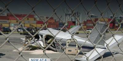 В порту Лос-Анджелеса самолет врезался в грузовик — видео - nv.ua - Лос-Анджелес - USA - шт. Калифорния - Los Angeles - Лос-Анджелес
